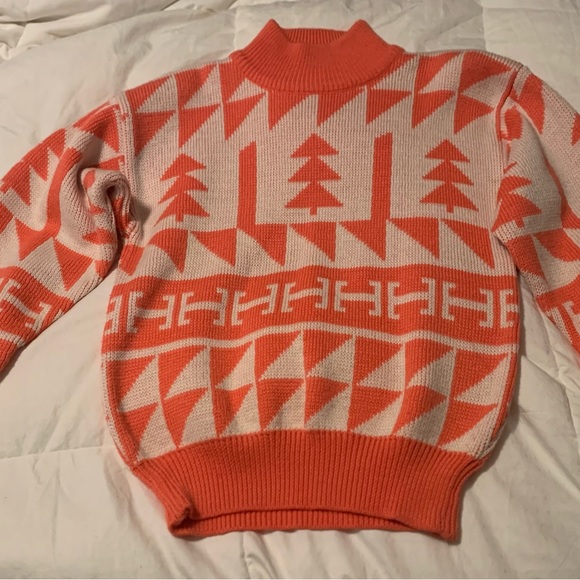 Vintage Nils Ski Sweater Pink Nit Retro Geometric 80s Wool Blend  Women’s Medium - Picture 6 of 7